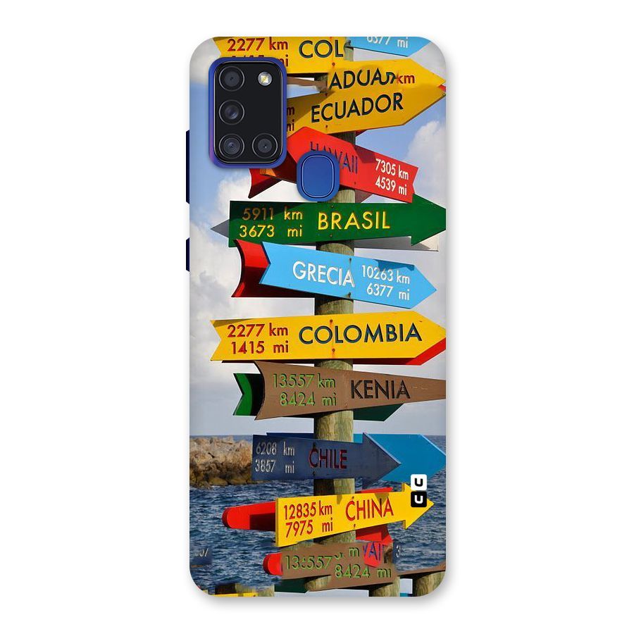 Travel Directions Back Case for Galaxy A21s