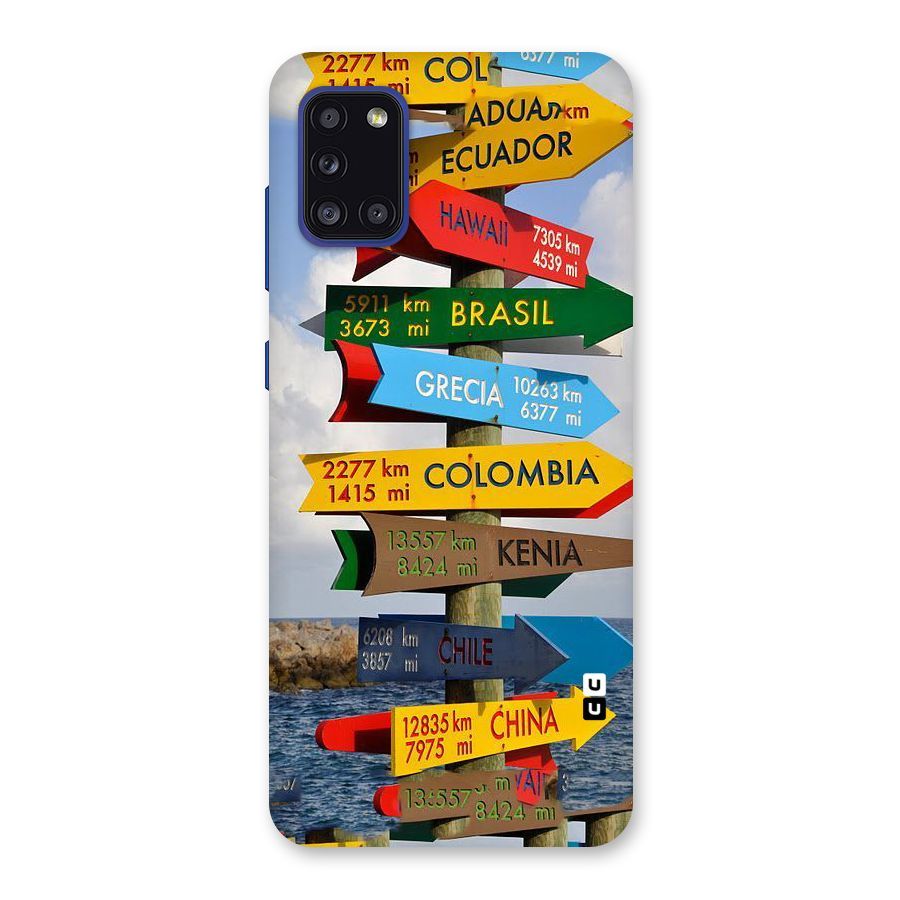 Travel Directions Back Case for Galaxy A31