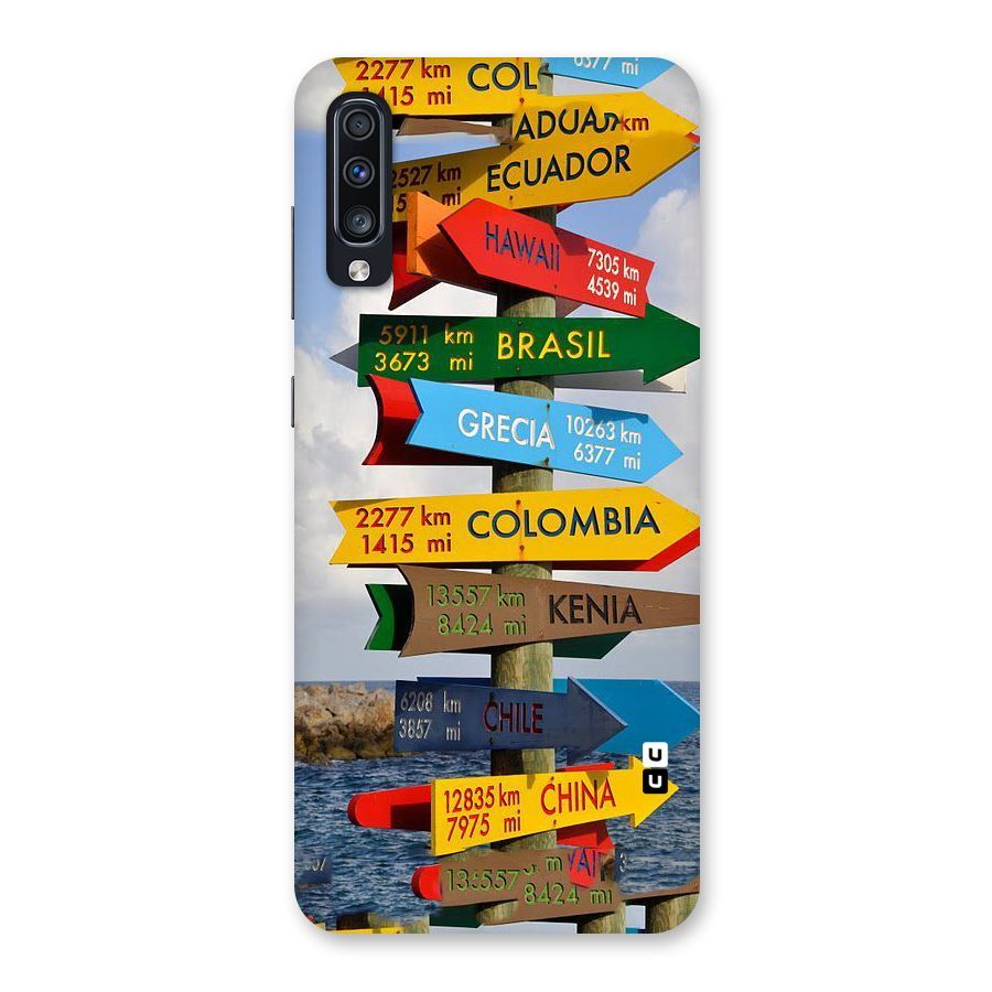 Travel Directions Back Case for Galaxy A70