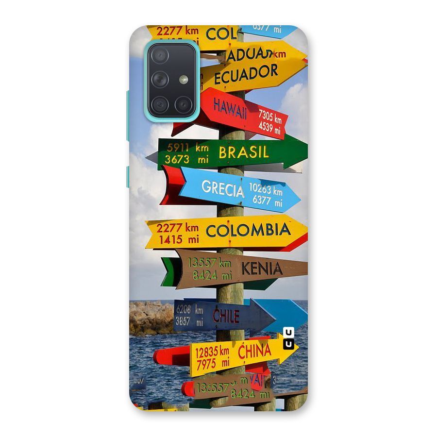 Travel Directions Back Case for Galaxy A71