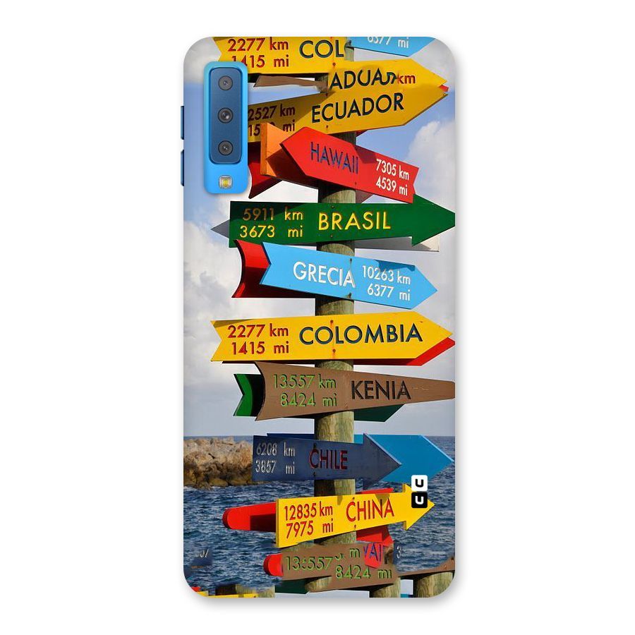 Travel Directions Back Case for Galaxy A7 (2018)