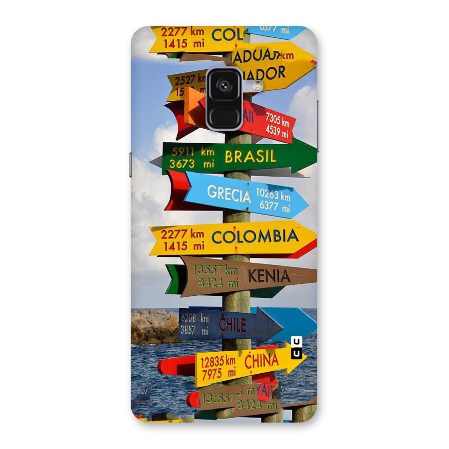 Travel Directions Back Case for Galaxy A8 Plus