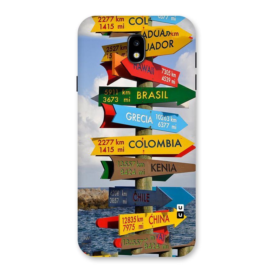 Travel Directions Back Case for Galaxy J7 Pro