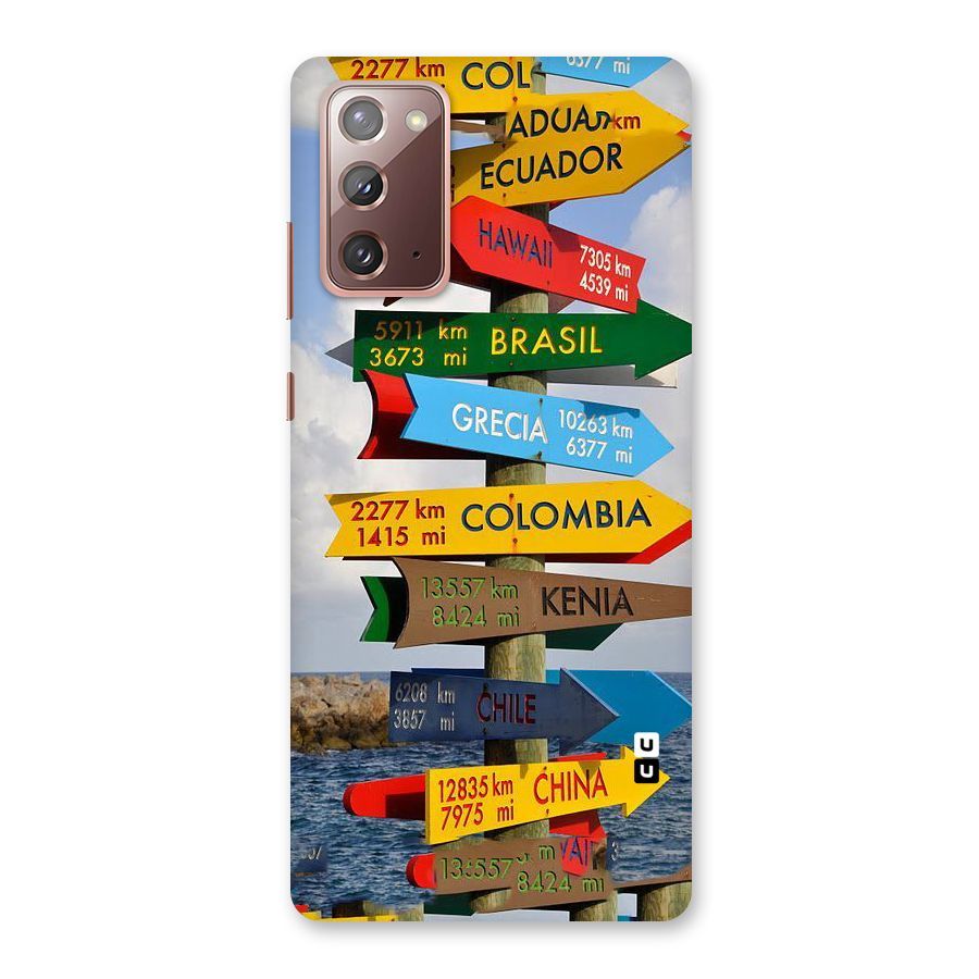 Travel Directions Back Case for Galaxy Note 20
