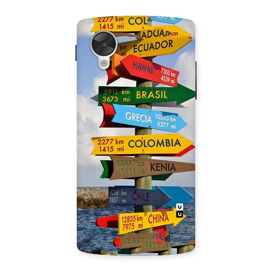 Travel Directions Back Case for Google Nexsus 5