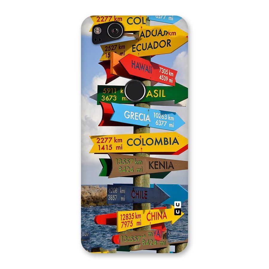 Travel Directions Back Case for Google Pixel 2