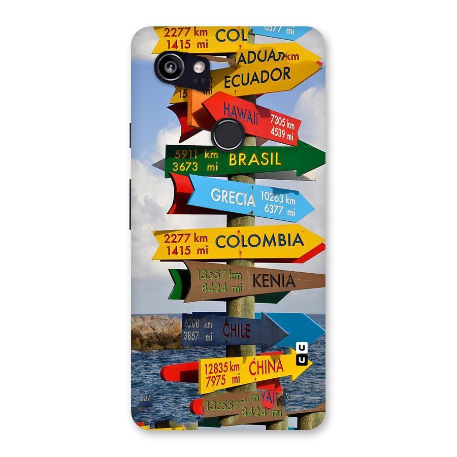 Travel Directions Back Case for Google Pixel 2 XL