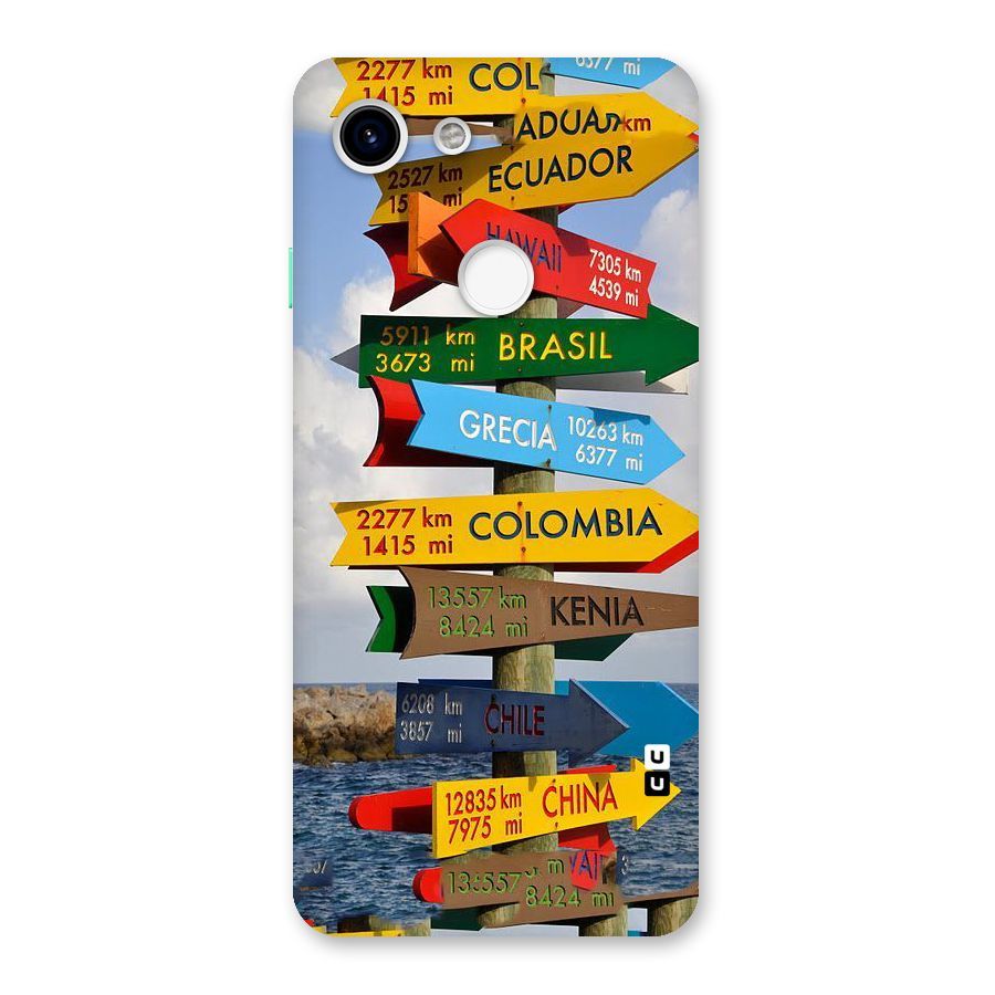 Travel Directions Back Case for Google Pixel 3