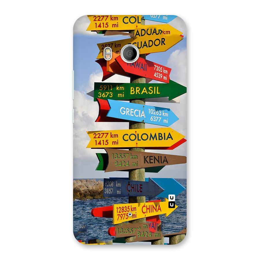 Travel Directions Back Case for HTC U11