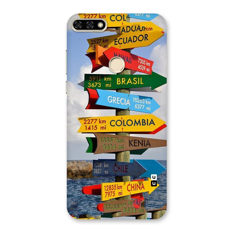 Travel Directions Back Case for Honor 7A