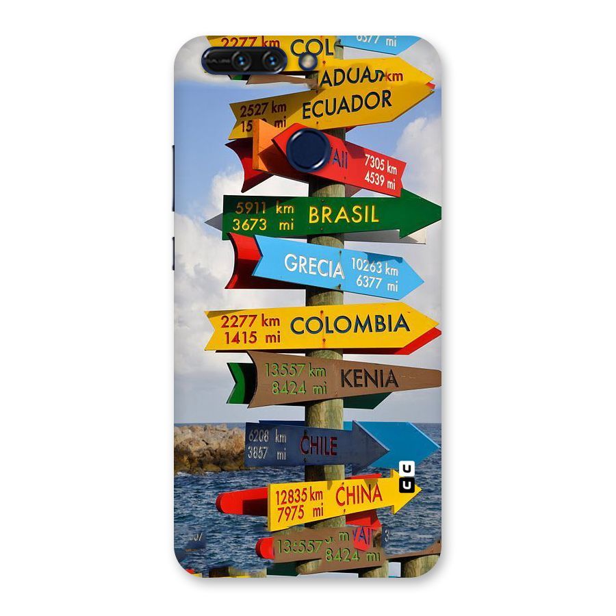 Travel Directions Back Case for Honor 8 Pro