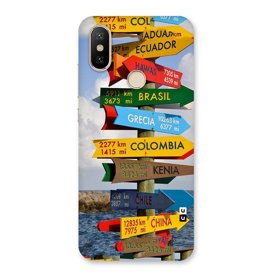 Travel Directions Back Case for Mi A2