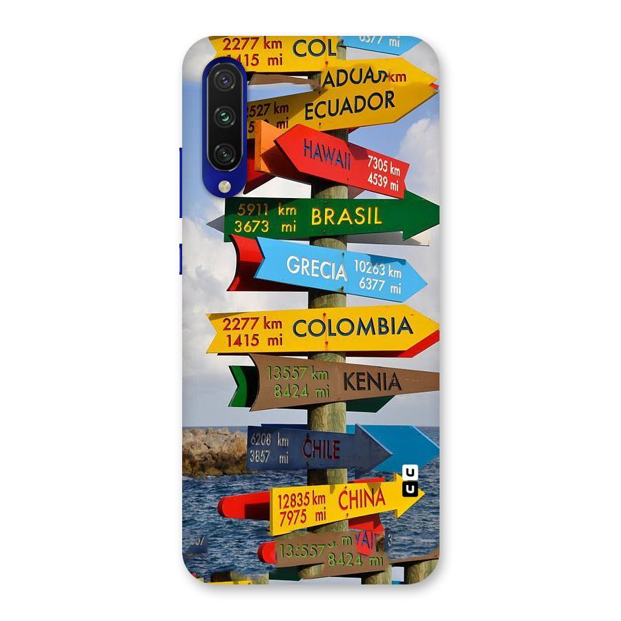 Travel Directions Back Case for Mi A3