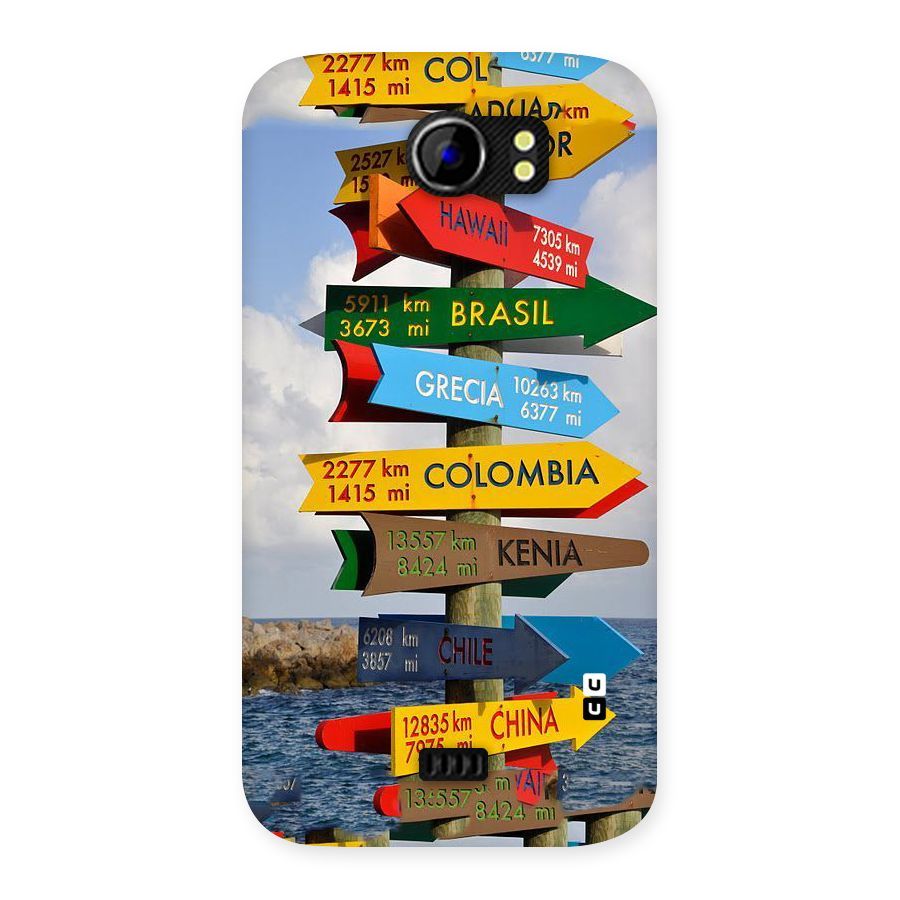 Travel Directions Back Case for Micromax Canvas 2 A110