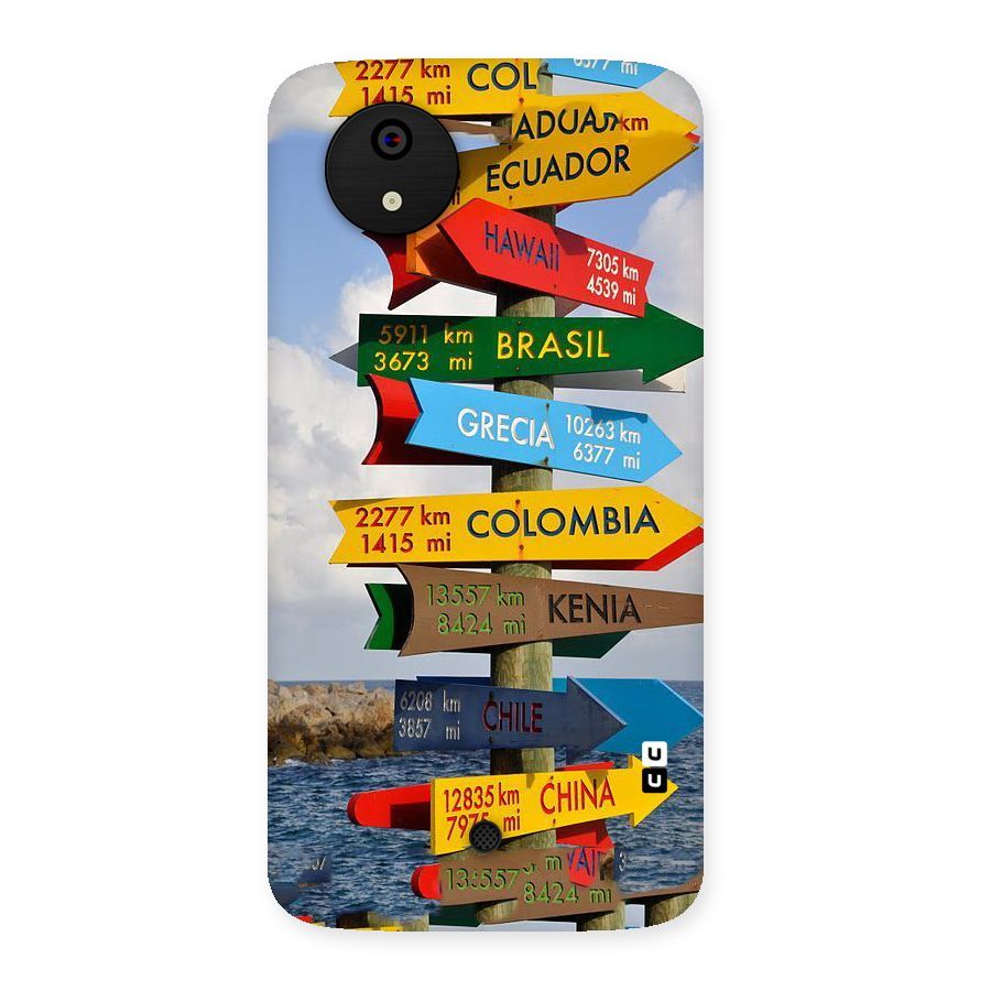 Travel Directions Back Case for Micromax Canvas A1