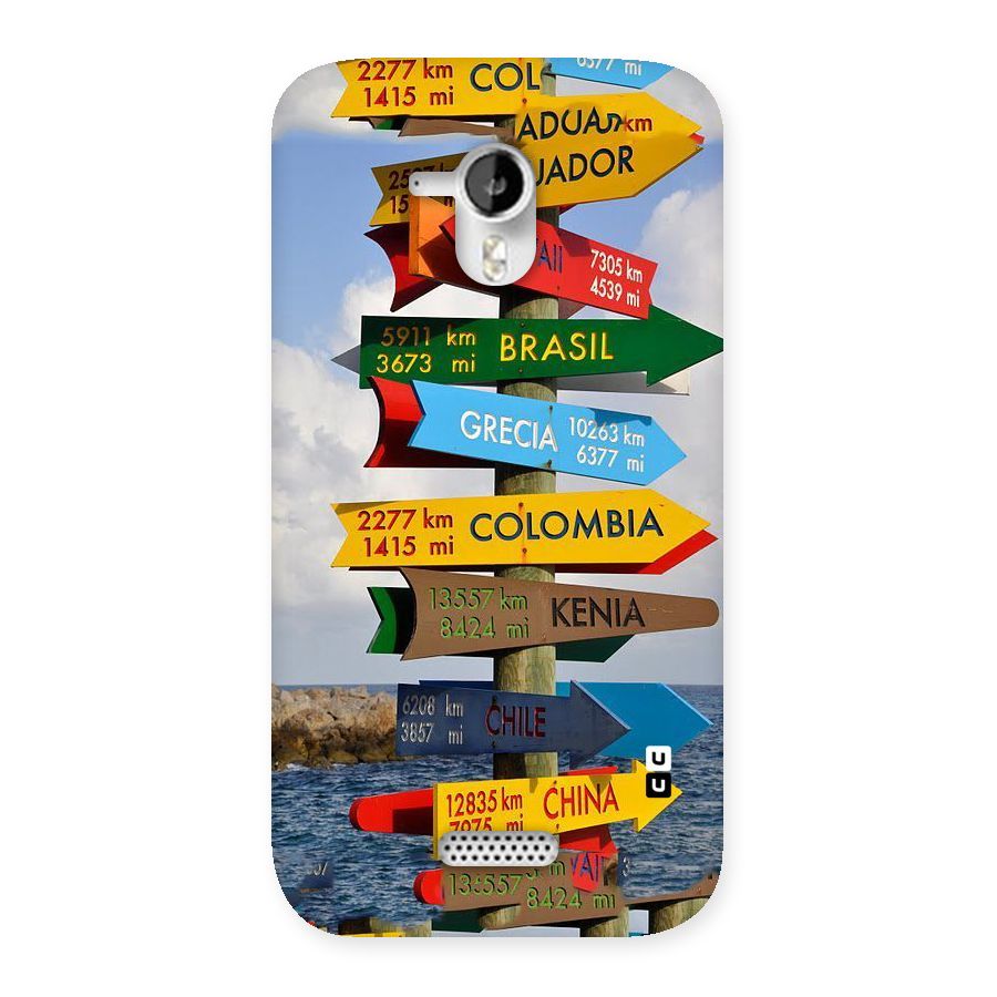 Travel Directions Back Case for Micromax Canvas HD A116