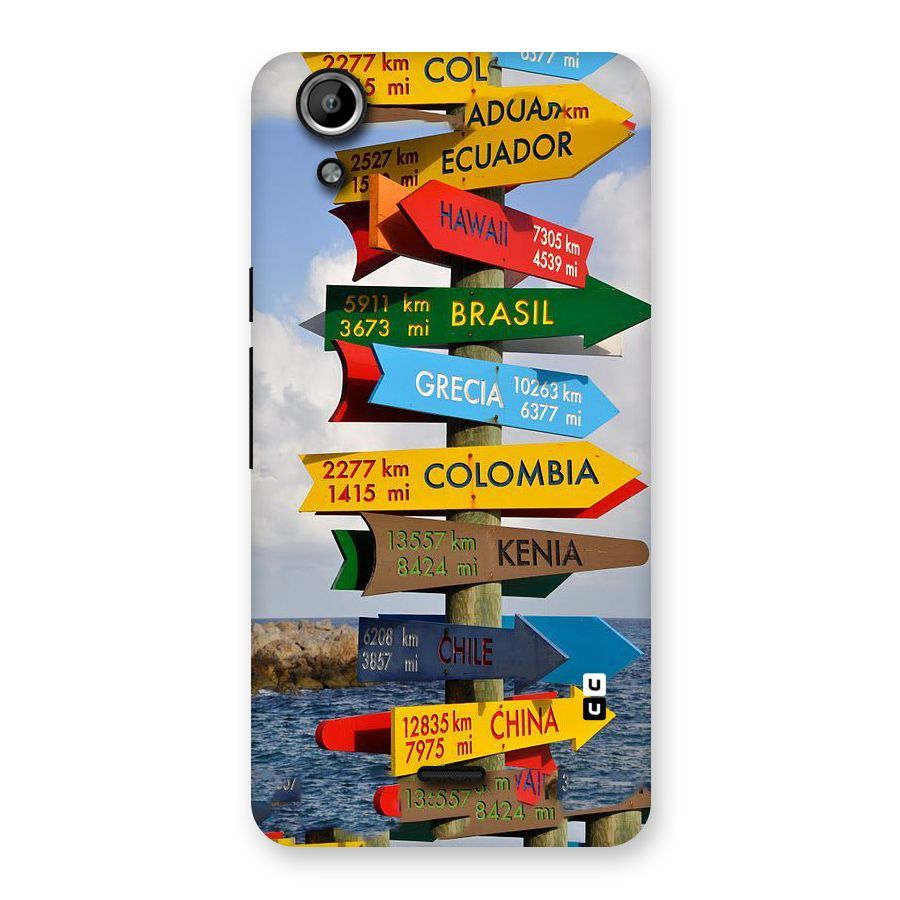 Travel Directions Back Case for Micromax Canvas Selfie Lens Q345