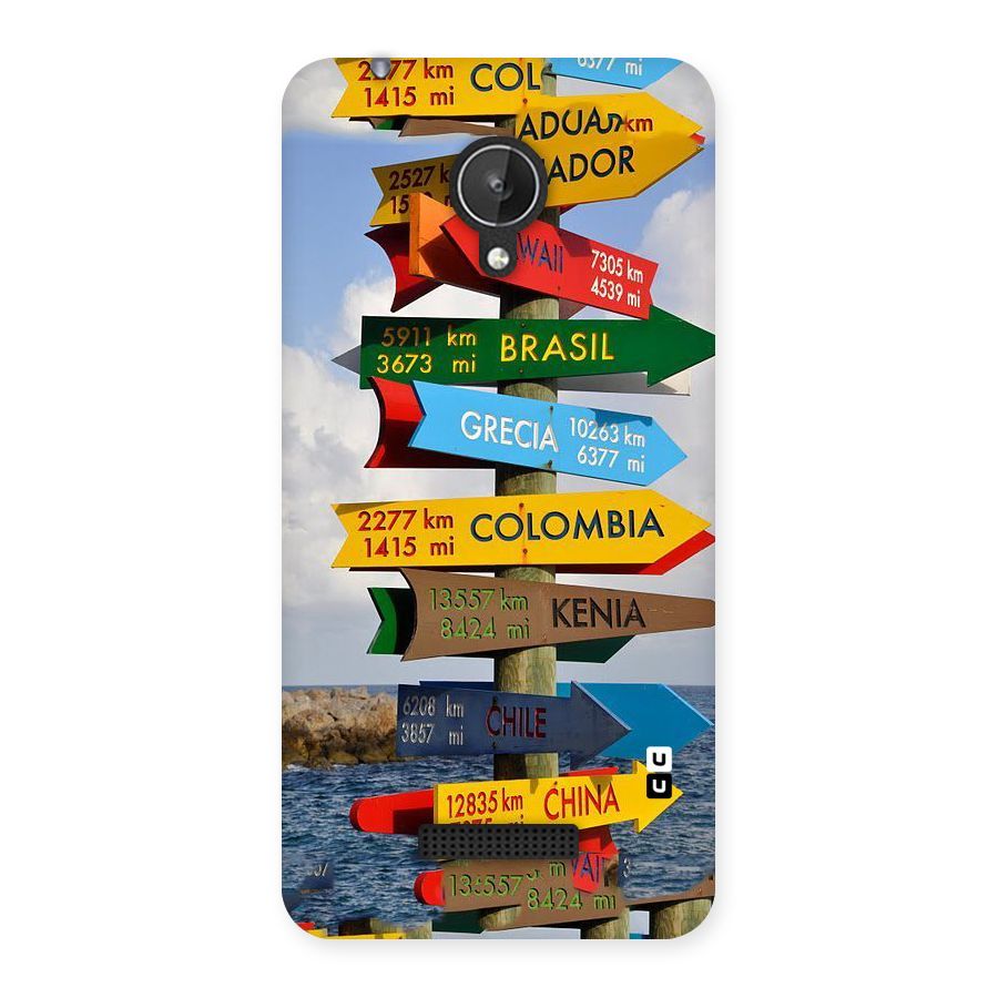 Travel Directions Back Case for Micromax Canvas Spark Q380