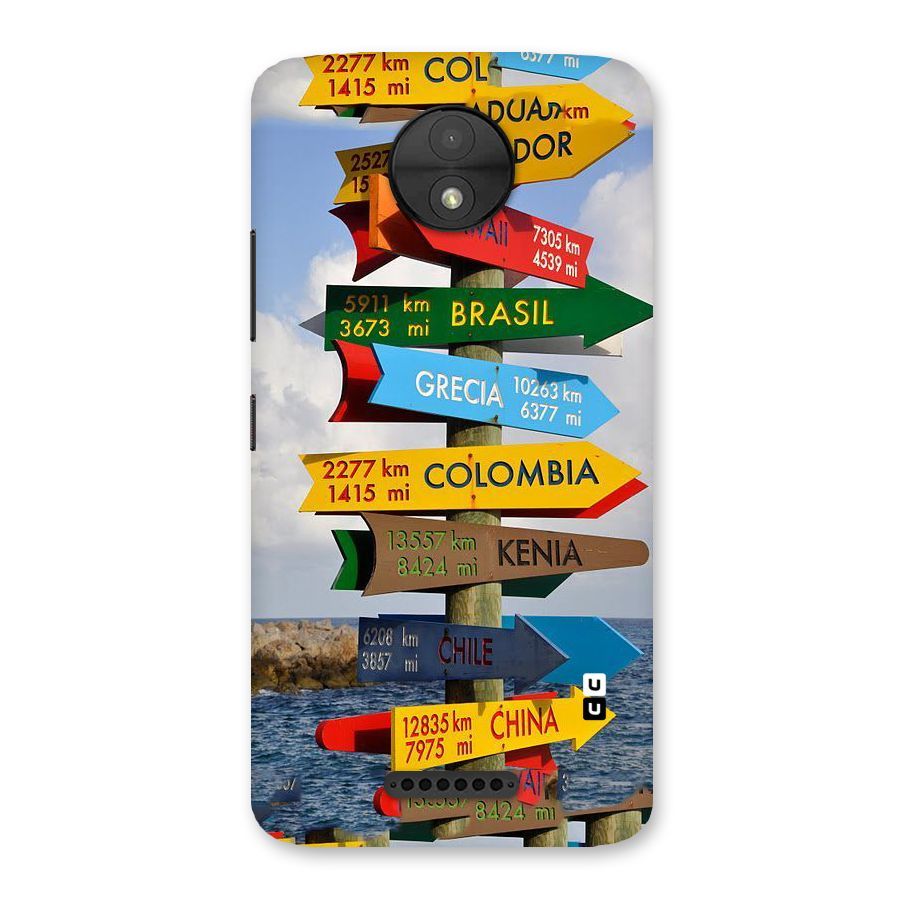 Travel Directions Back Case for Moto C