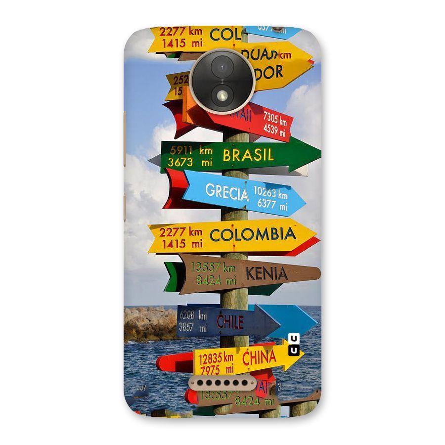 Travel Directions Back Case for Moto C Plus