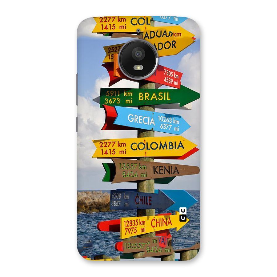 Travel Directions Back Case for Moto E4 Plus
