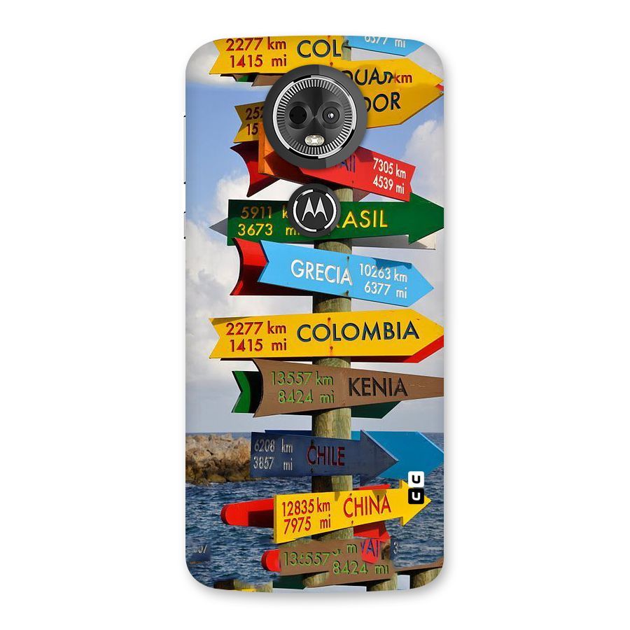 Travel Directions Back Case for Moto E5 Plus