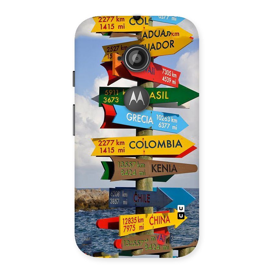 Travel Directions Back Case for Moto E 2nd Gen