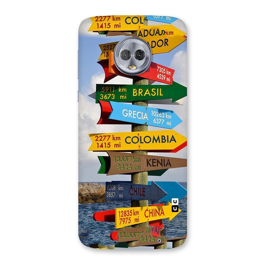 Travel Directions Back Case for Moto G6 Plus