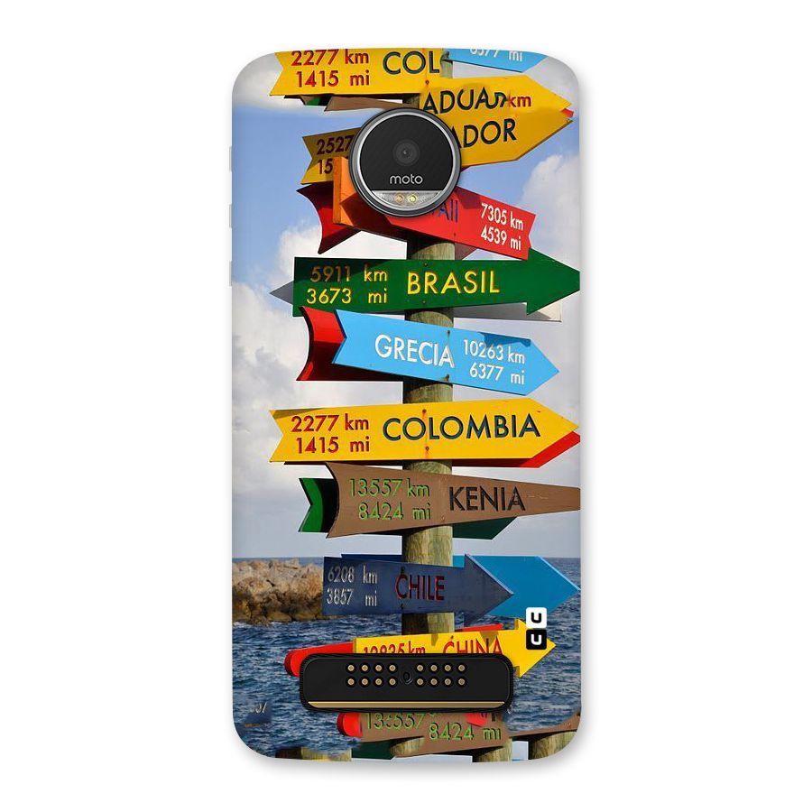 Travel Directions Back Case for Moto Z Play