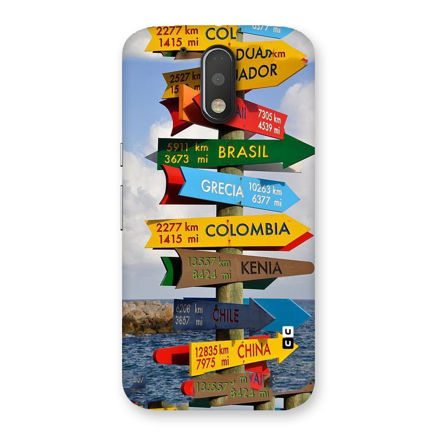 Travel Directions Back Case for Motorola Moto G4