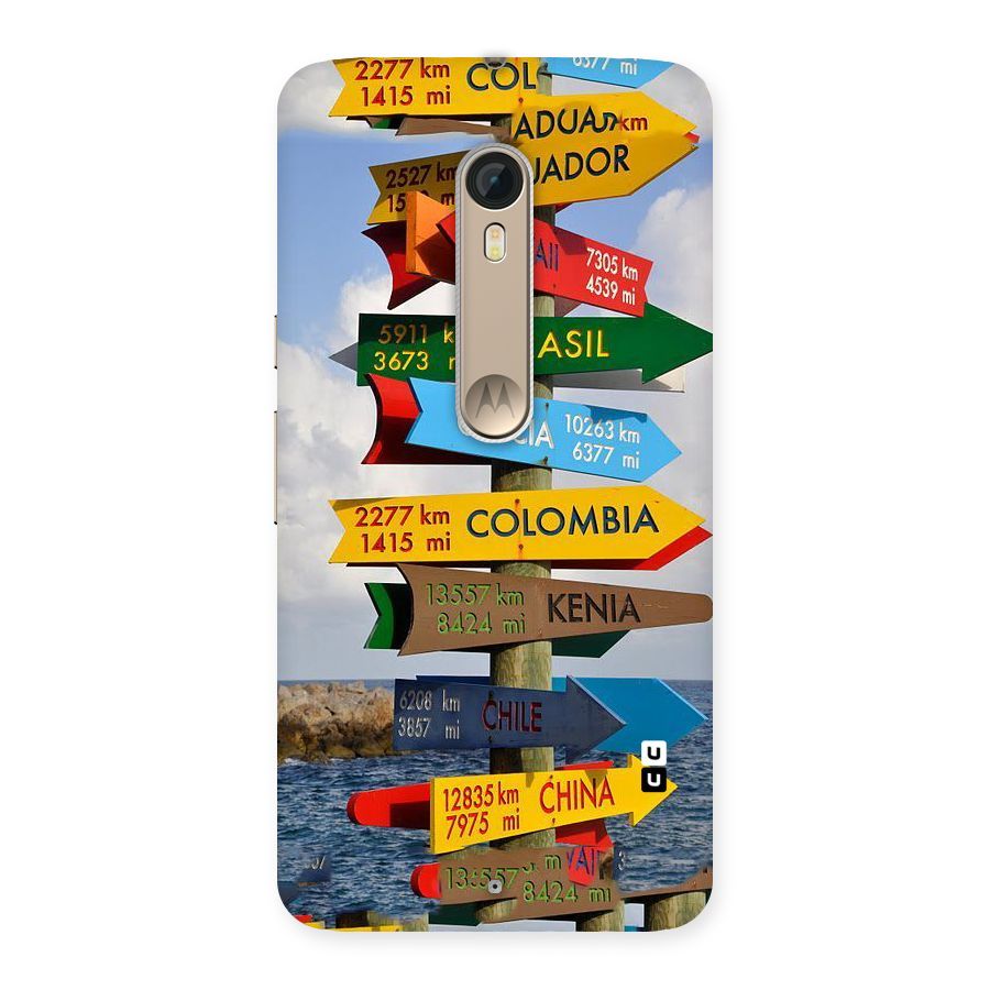 Travel Directions Back Case for Motorola Moto X Style