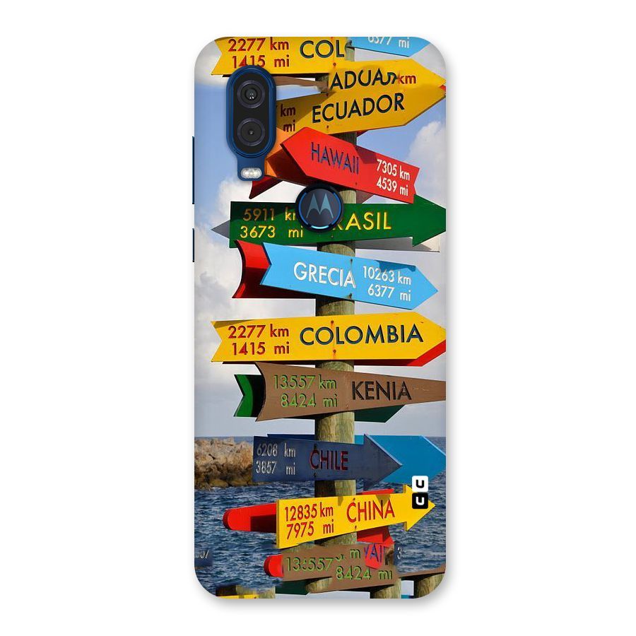 Travel Directions Back Case for Motorola One Vision