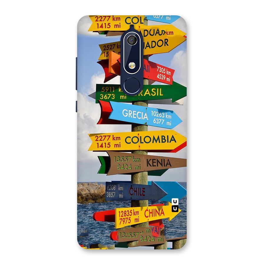 Travel Directions Back Case for Nokia 5.1