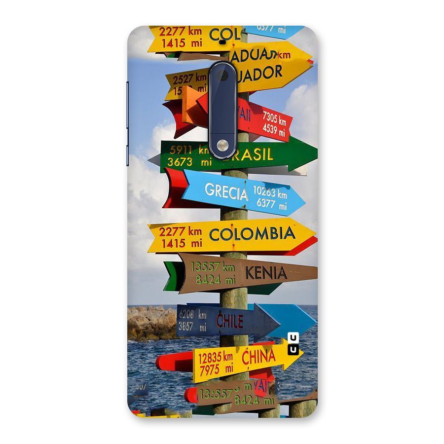 Travel Directions Back Case for Nokia 5