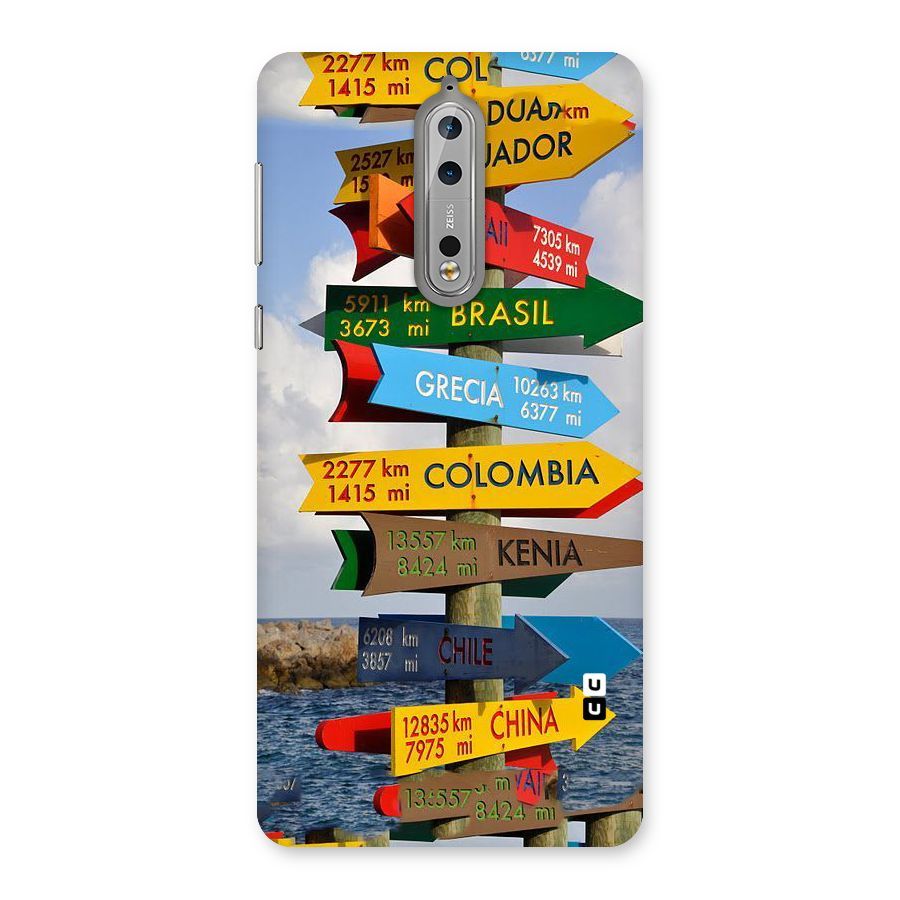 Travel Directions Back Case for Nokia 8