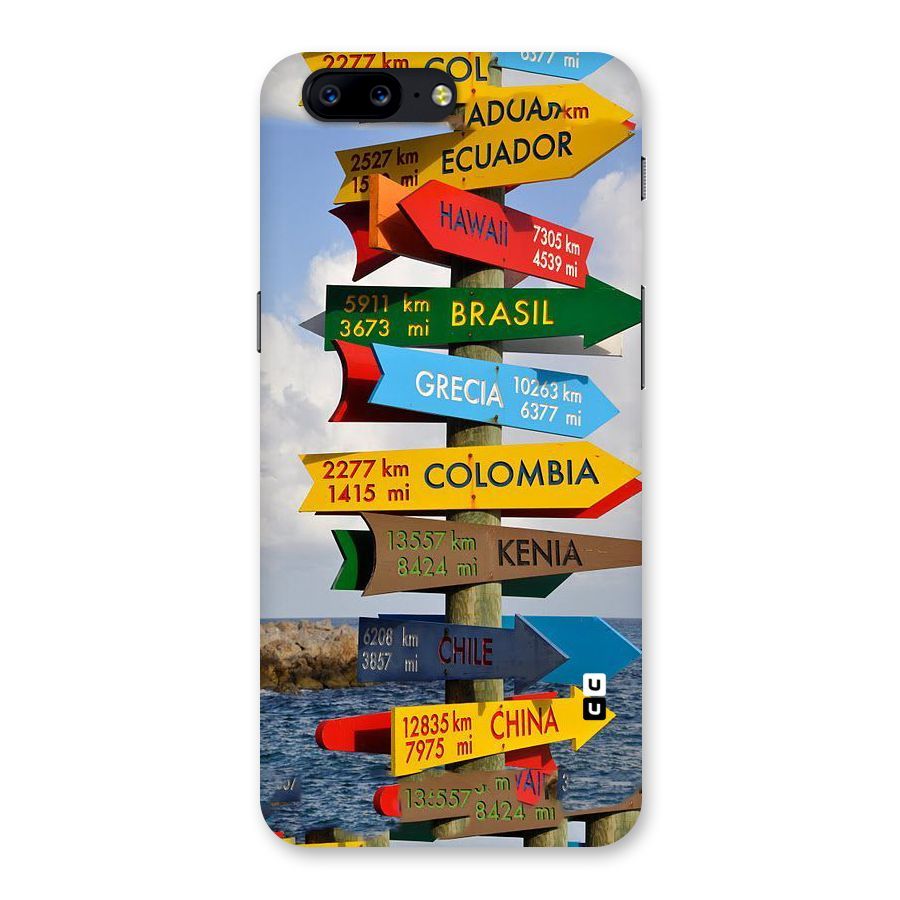 Travel Directions Back Case for OnePlus 5
