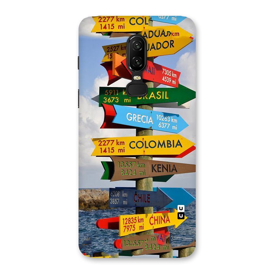 Travel Directions Back Case for OnePlus 6
