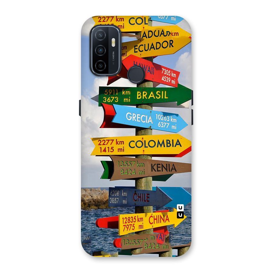 Travel Directions Back Case for Oppo A32