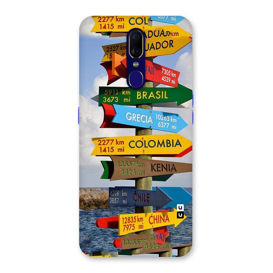 Travel Directions Back Case for Oppo F11