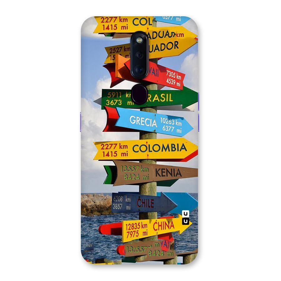 Travel Directions Back Case for Oppo F11 Pro