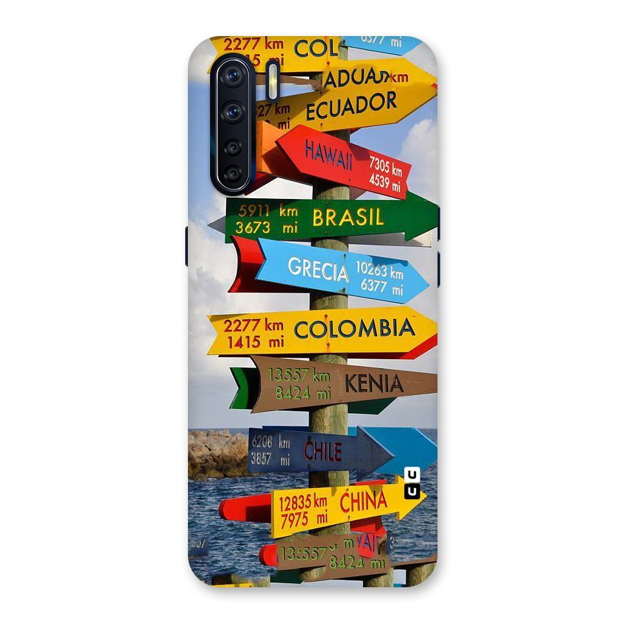 Travel Directions Back Case for Oppo F15