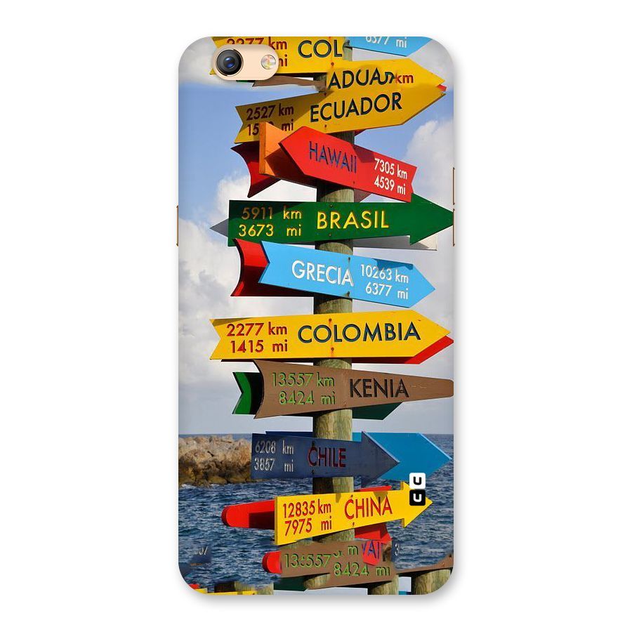 Travel Directions Back Case for Oppo F3 Plus