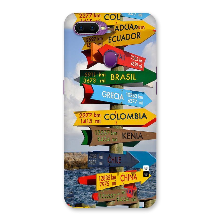Travel Directions Back Case for Oppo F9