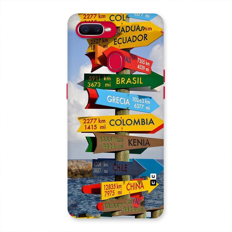 Travel Directions Back Case for Oppo F9 Pro
