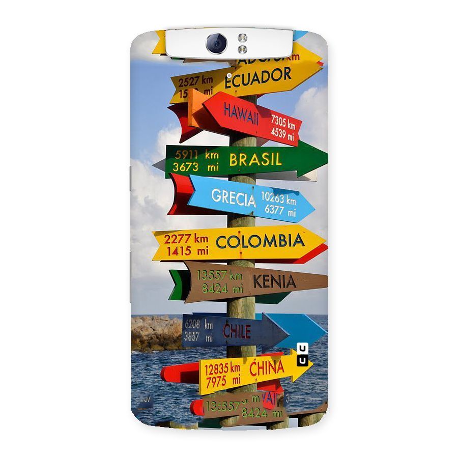 Travel Directions Back Case for Oppo N1