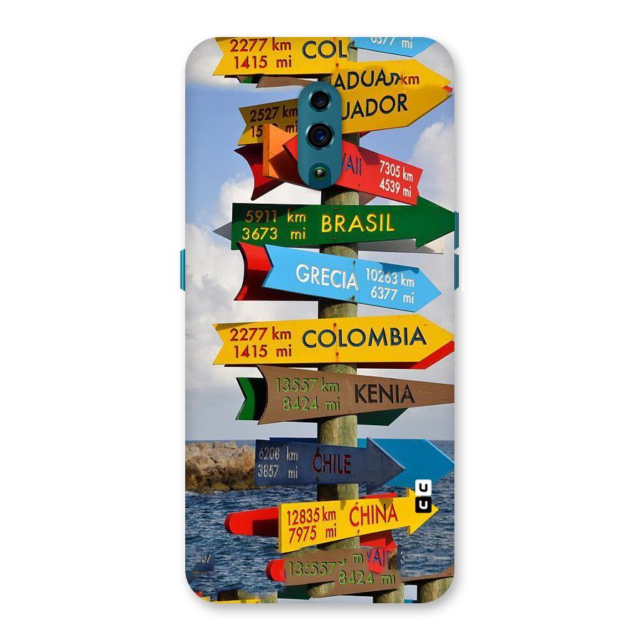 Travel Directions Back Case for Oppo Reno