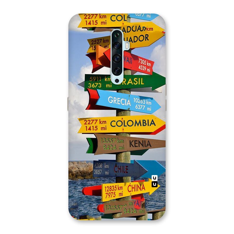 Travel Directions Back Case for Oppo Reno2 Z