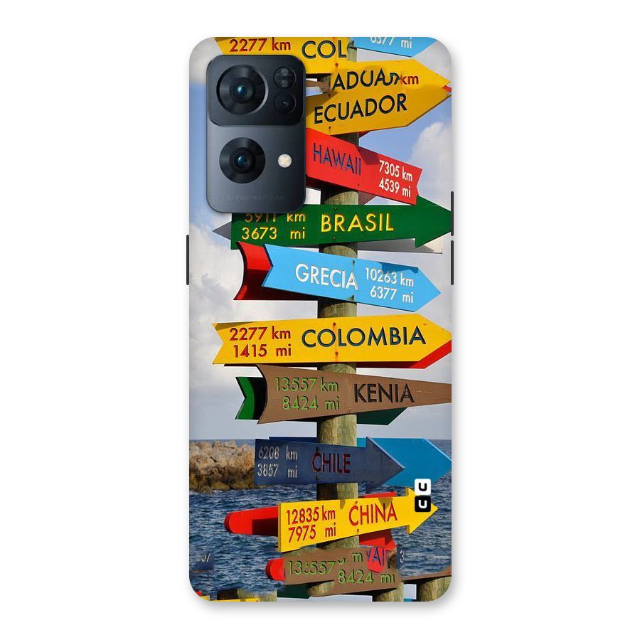 Travel Directions Back Case for Oppo Reno7 Pro 5G