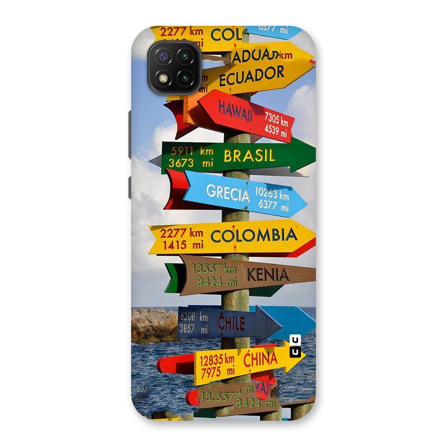 Travel Directions Back Case for Poco C3