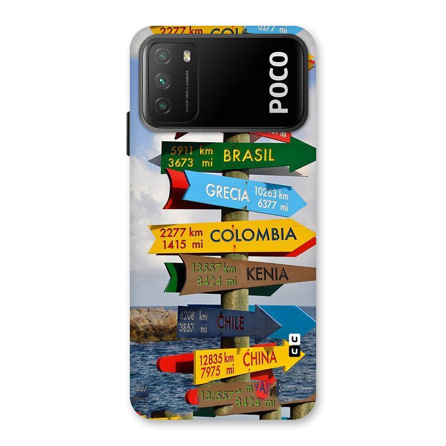 Travel Directions Back Case for Poco M3